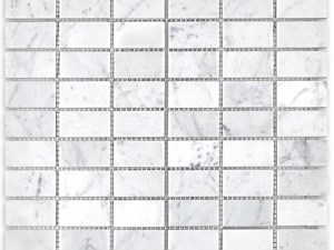 White Carrara Marble Brick 1 X 2 Stacked Polished or Honed